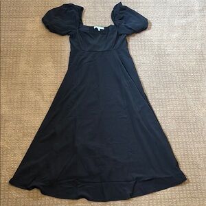 Elegant Black Puff Sleeve Dress